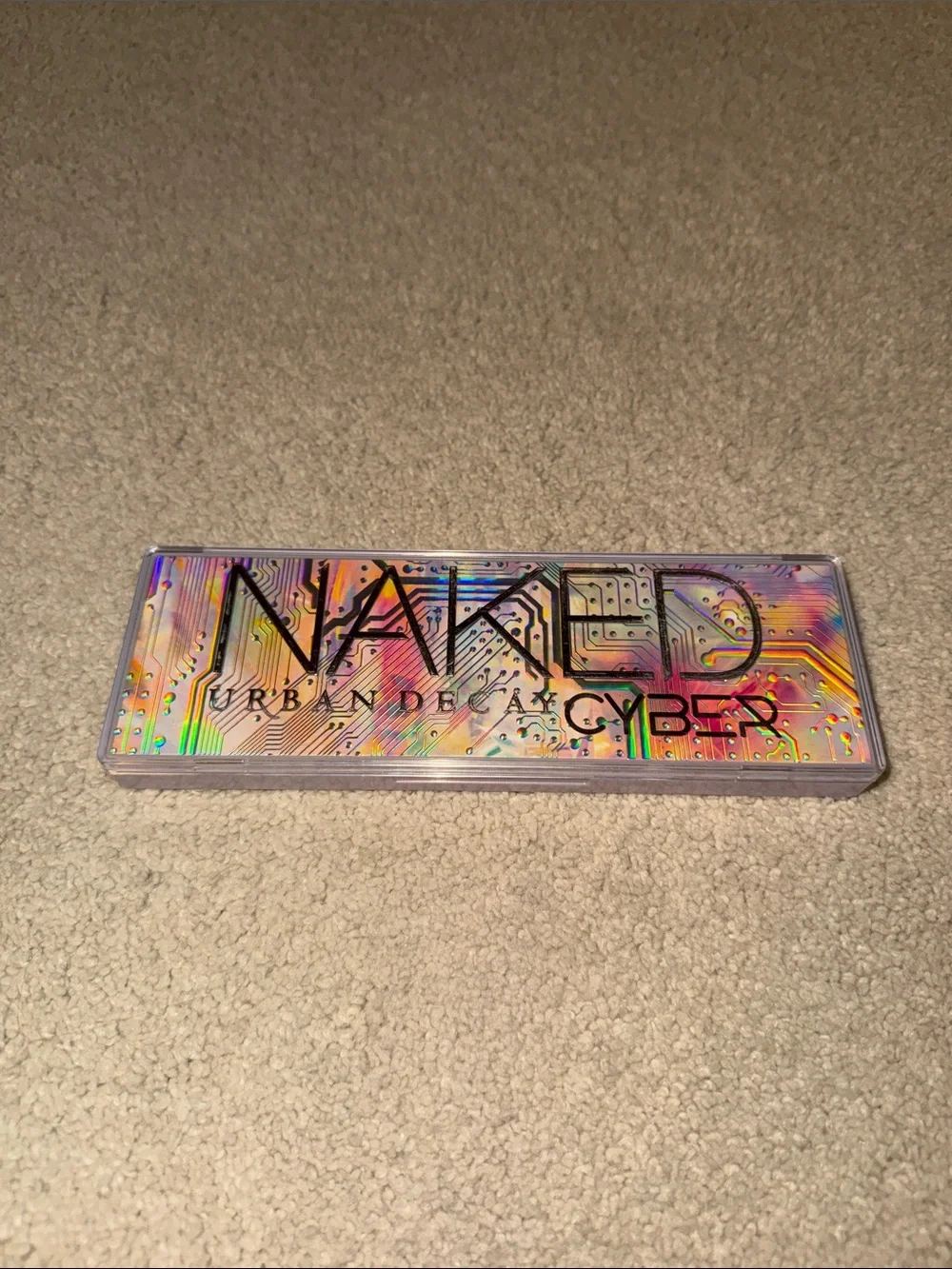Makeup palette on carpet